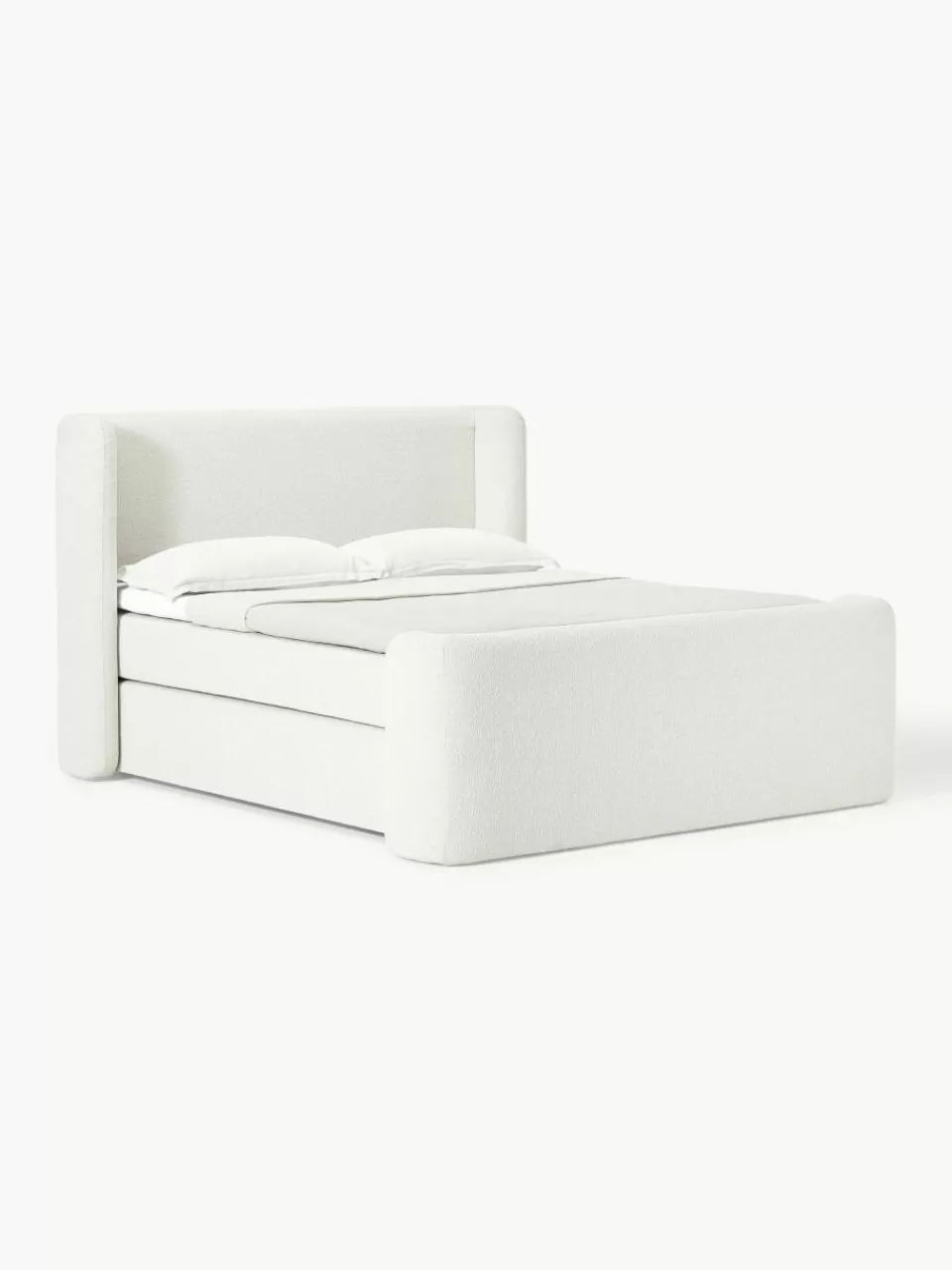 Westwing Collection Bouclé boxspring bed Perla | Banken | Hoekbanken