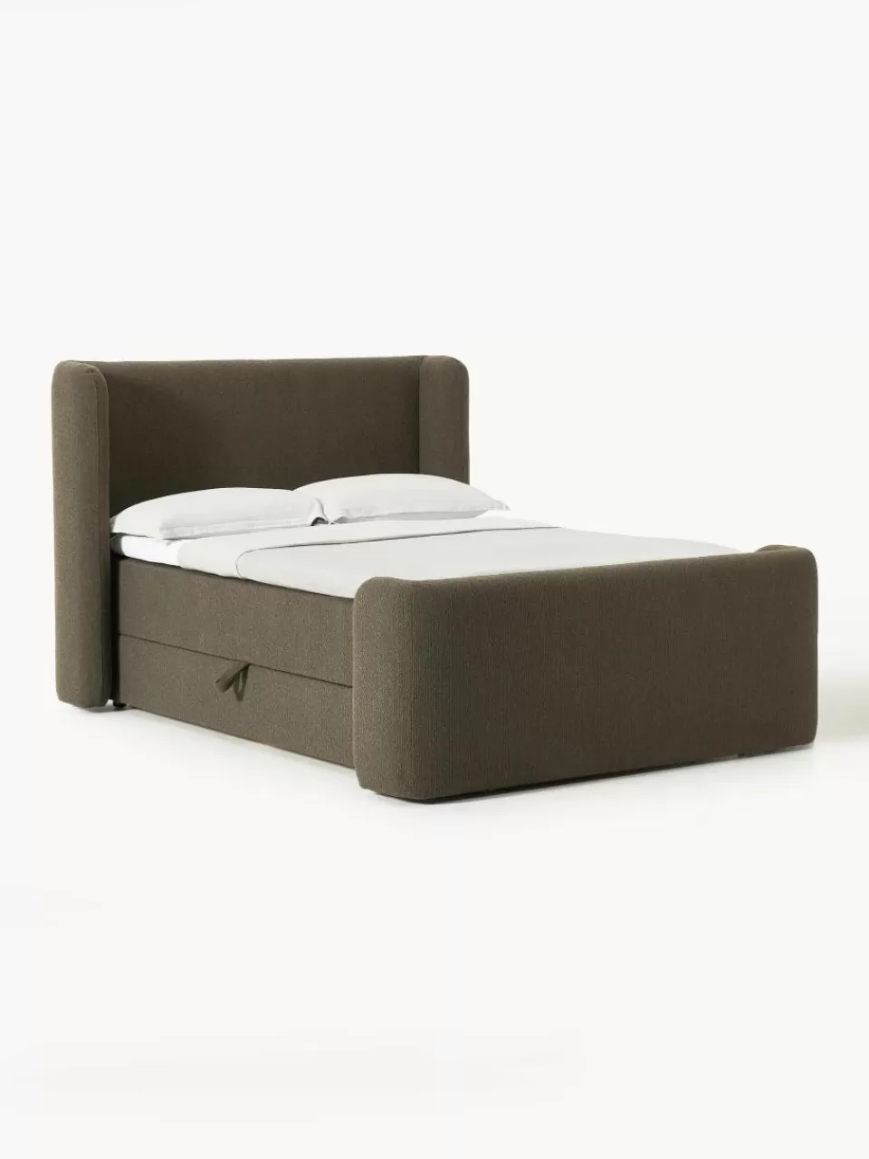 Westwing Collection Bouclé boxspring bed Perla met opbergruimte | Bedden | Boxsprings