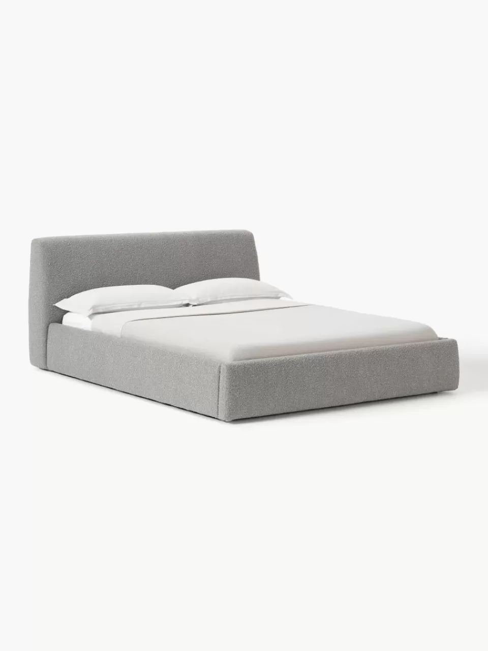 Westwing Collection Bouclé gestoffeerd bed Cloud | Bedden | Gestoffeerde Bedden