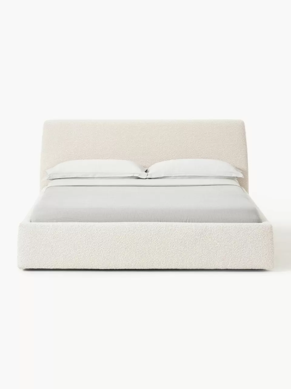 Westwing Collection Bouclé gestoffeerd bed Cloud | Bedden | Gestoffeerde Bedden