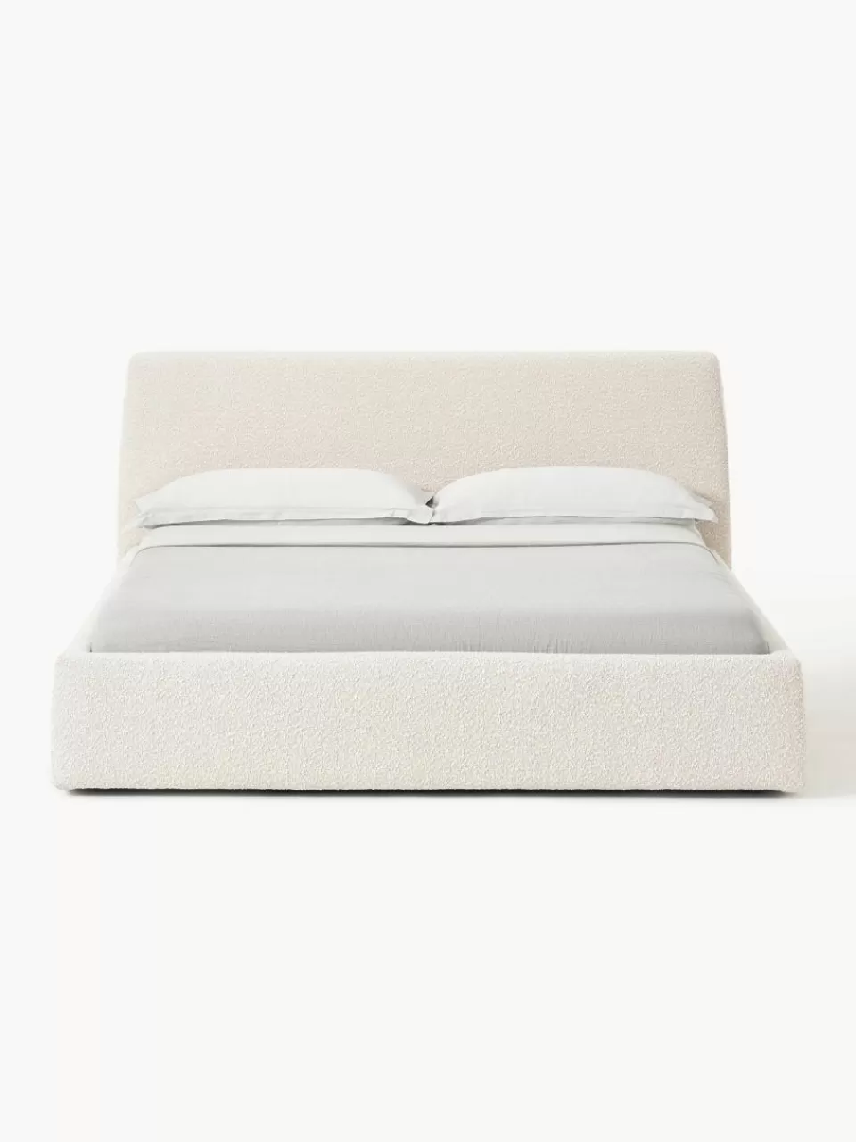 Westwing Collection Bouclé gestoffeerd bed Cloud met opbergruimte | Bedden | Gestoffeerde Bedden