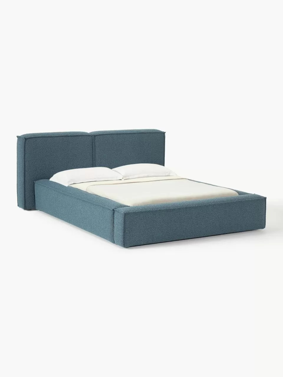 Westwing Collection Bouclé gestoffeerd bed Lennon | Bedden | Gestoffeerde Bedden