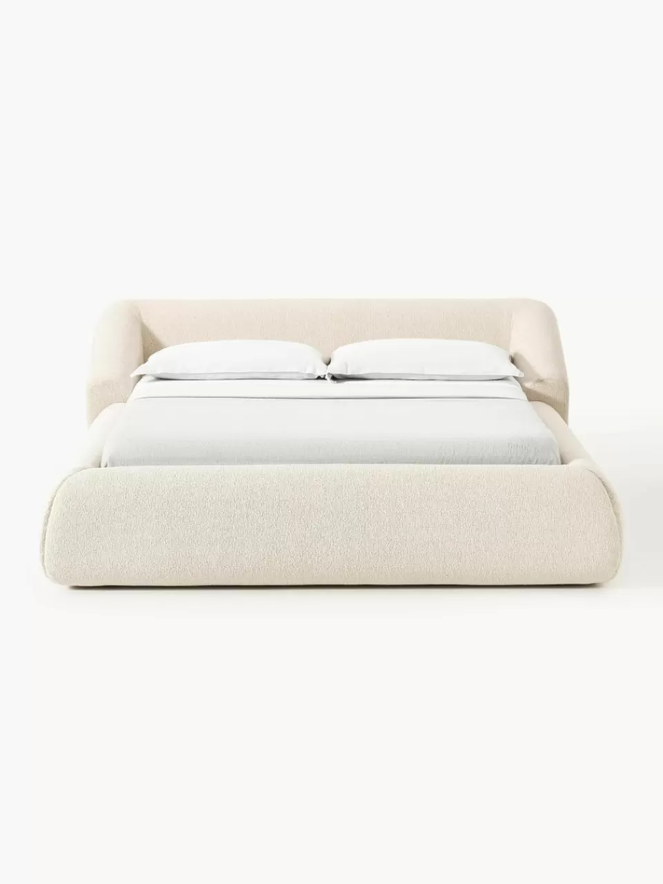 Westwing Collection Bouclé gestoffeerd bed Sofia | Bedden | Gestoffeerde Bedden