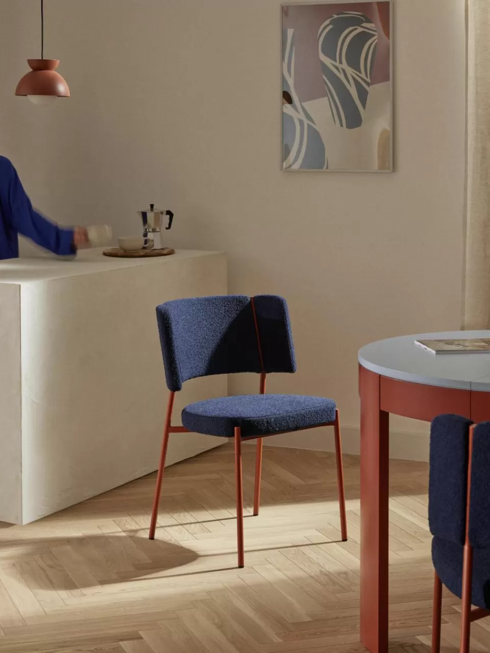 Westwing Collection Bouclé gestoffeerde stoelen Samantha, 2 stuks | Stoelen | Gestoffeerde Stoelen