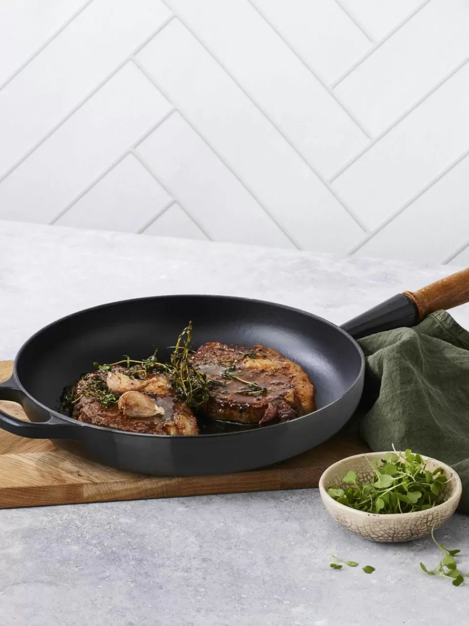 LE CREUSET Braadpan Signature Collection uit gietijzer met houten handvat | Koekenpannen | Koekenpannen