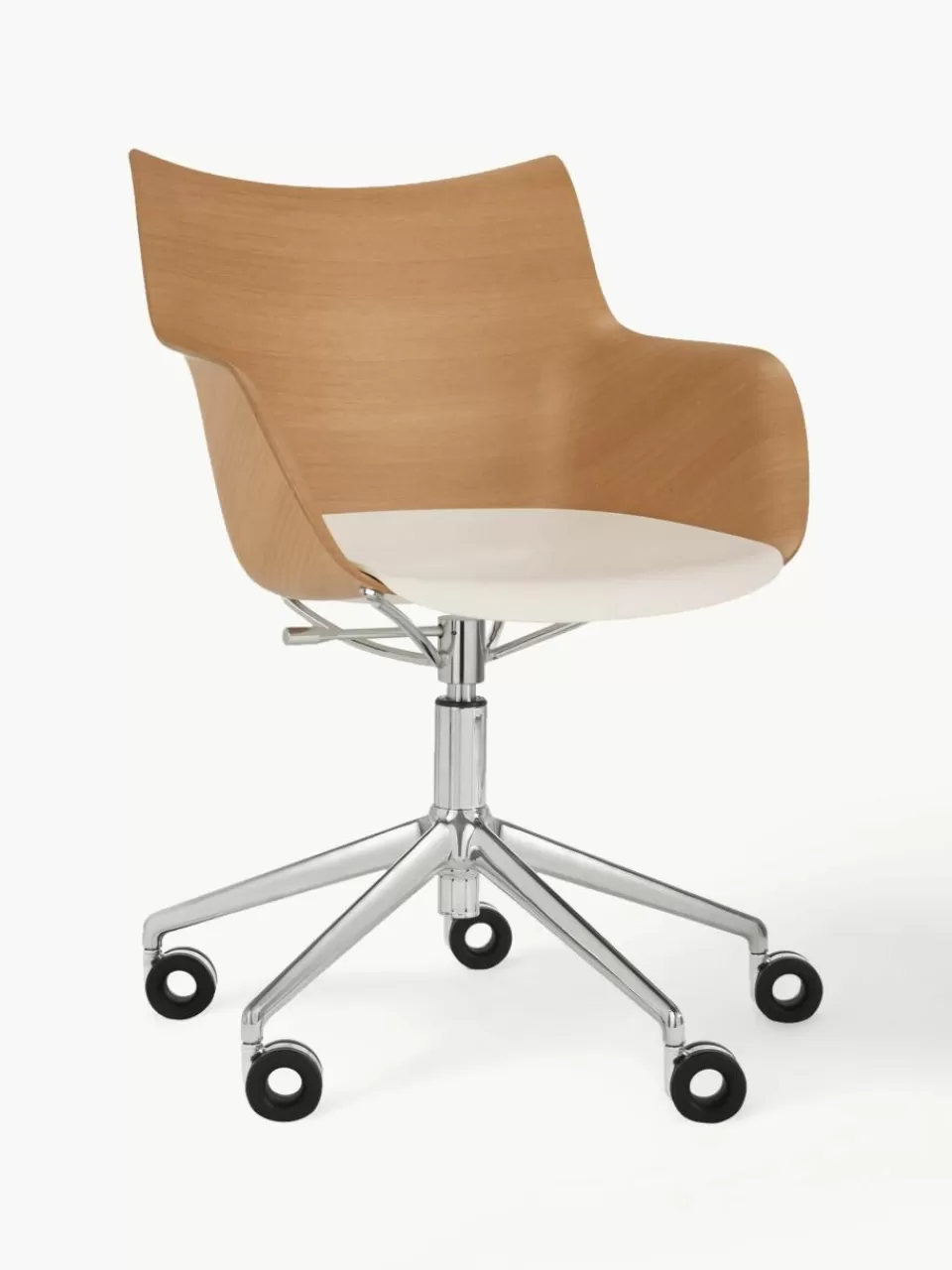 Kartell Bureaustoel Q/WOOD met armleuningen, in hoogte verstelbaar | Bureaustoelen | Stoelen