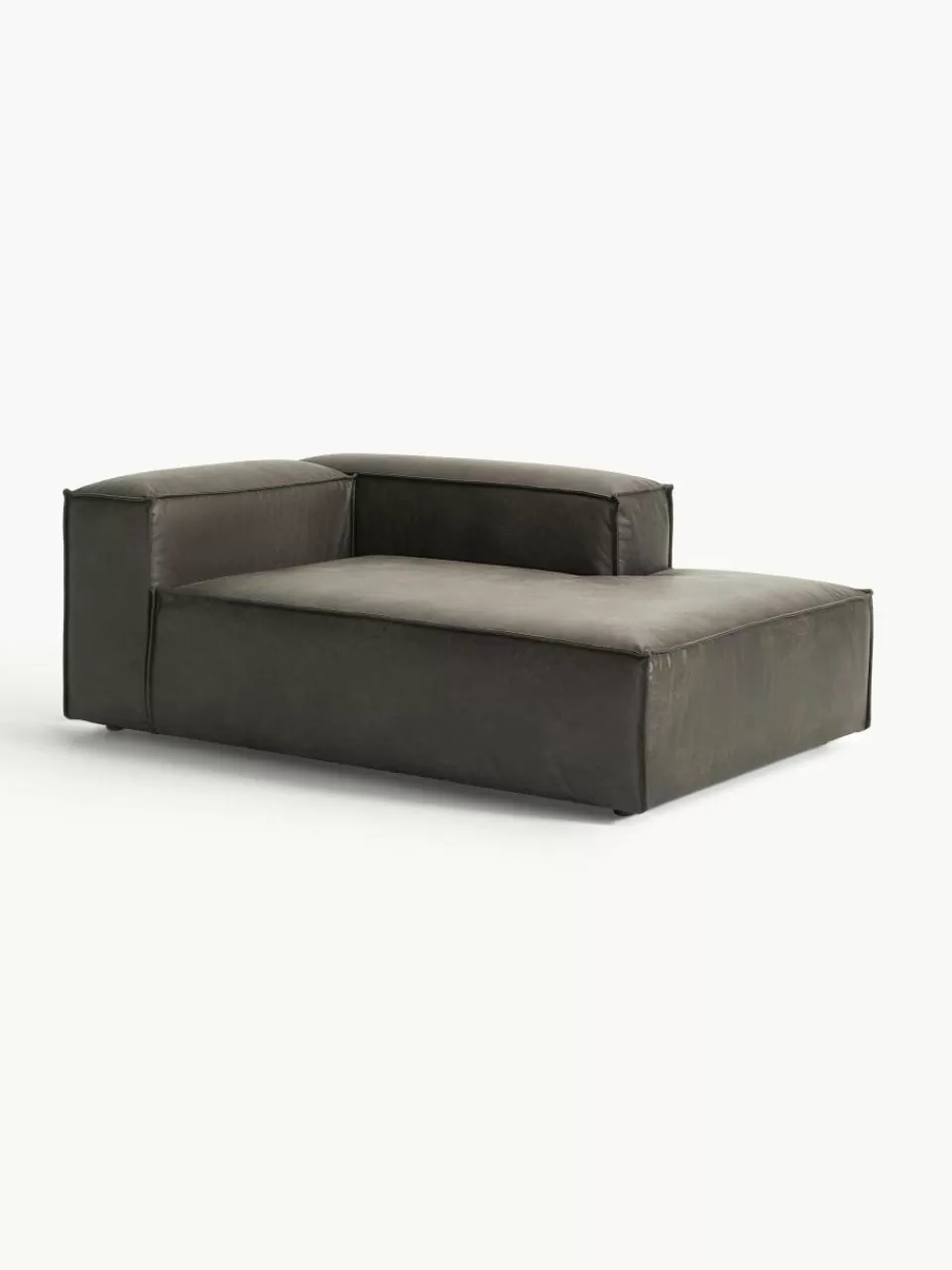 Westwing Collection Chaise longue hoekmodule Lennon van gerecycled leer | Banken | Modulaire Banken