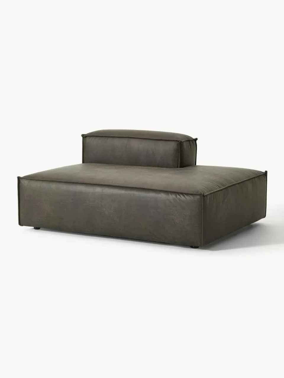 Westwing Collection Chaise longue module Lennon van gerecycled leer | Banken | Modulaire Banken