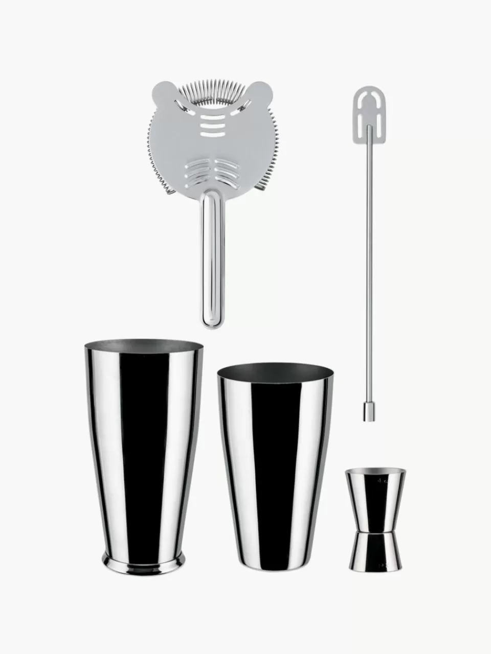 ALESSI Cocktailset Lunar Eclipse van edelstaal, set van 5 | Keukengerei | Kookgerei