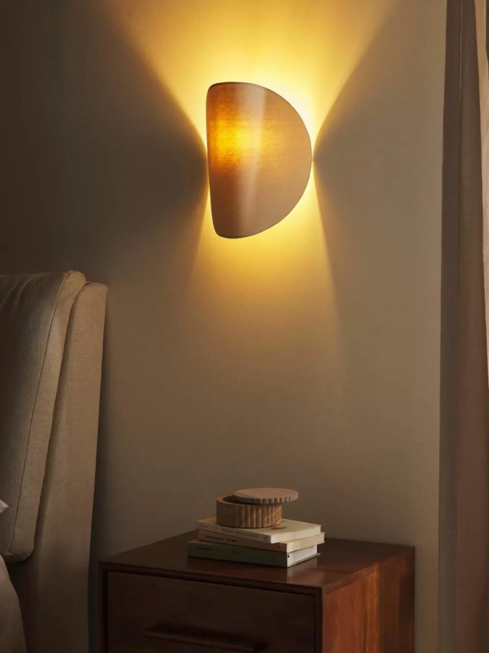 Westwing Collection Design wandlamp Kenzie gemaakt van linnen | Wandlampen