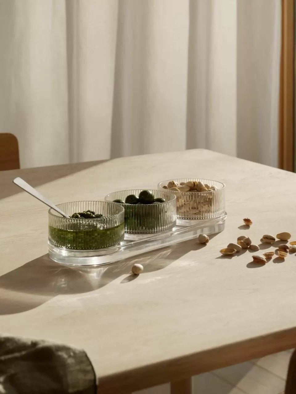 stelton Dipschalen Pilastro met dienblad, set van 4 | Servies | Snack- & Dipschalen