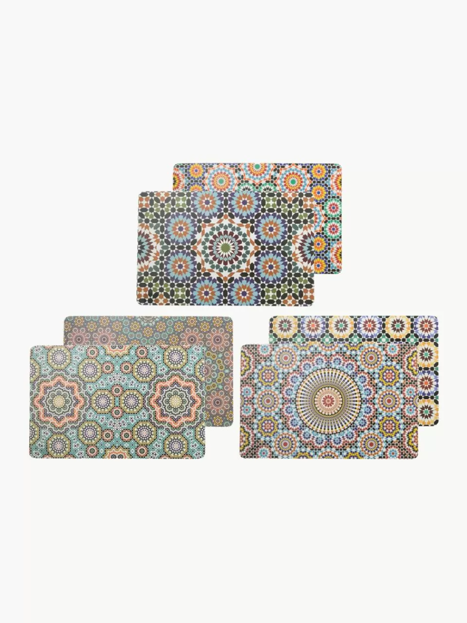 Villa D'Este Home Tivoli Dubbelzijdig bedrukte placemats Marrakesch Doubleface, set van 6 | Servies | Placemats