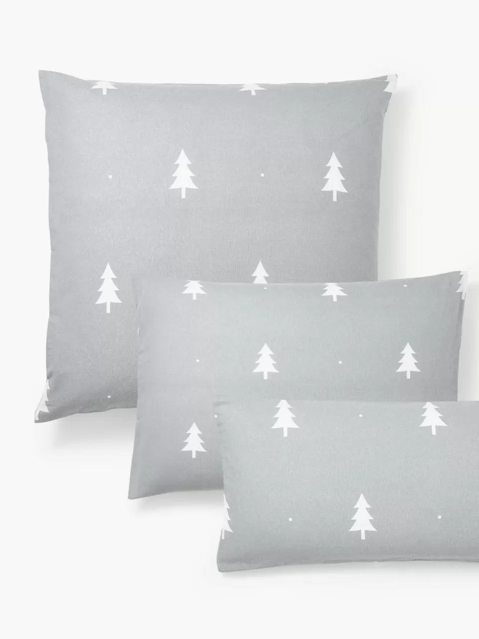 Westwing Collection Flanellen kussenhoes X-mas Tree met kerstmotief | Kussenslopen