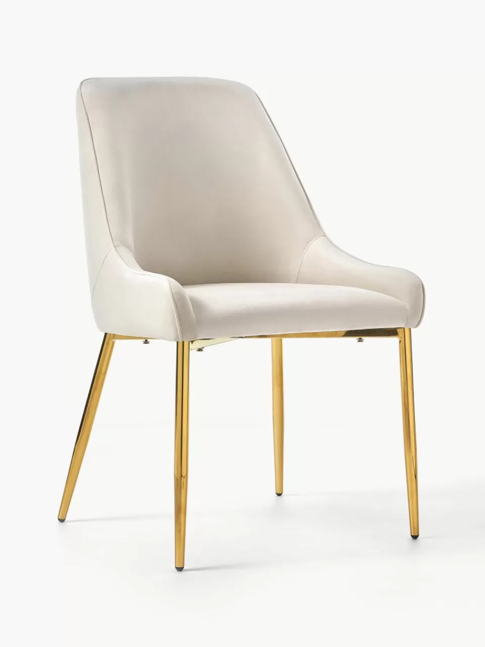 Westwing Collection Fluwelen stoel Ava met gouden poten | Stoelen