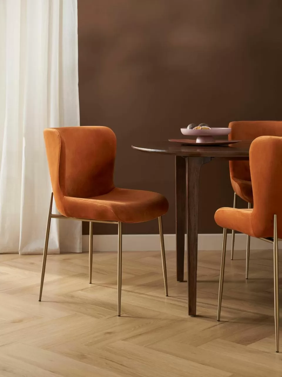 Westwing Collection Fluwelen stoel Tess | Stoelen