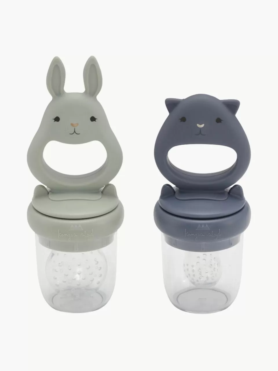 Konges Slojd Fruitzuiger Bunny, set van 2 | Broodtrommels & Flessen | Kinderservies & -Bestek