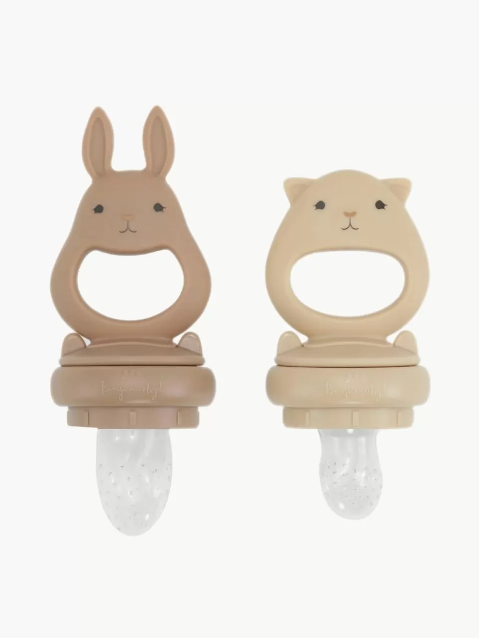 Konges Slojd Fruitzuiger Bunny, set van 2 | Broodtrommels & Flessen | Kinderservies & -Bestek