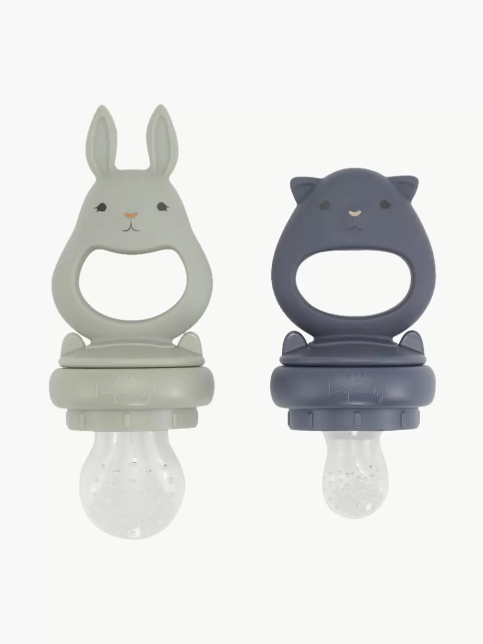 Konges Slojd Fruitzuiger Bunny, set van 2 | Broodtrommels & Flessen | Kinderservies & -Bestek