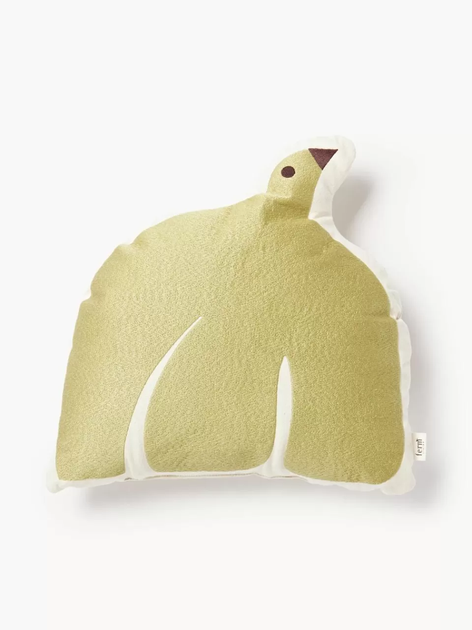 ferm LIVING Kids Geborduurd kussen Swif Bird van biokatoen | Kindertextiel | Kinderkussens