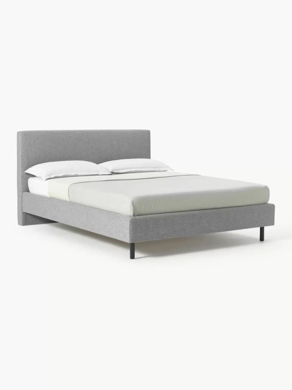 Westwing Collection Gestoffeerd bed Giulia met houten poten | Bedden | Gestoffeerde Bedden