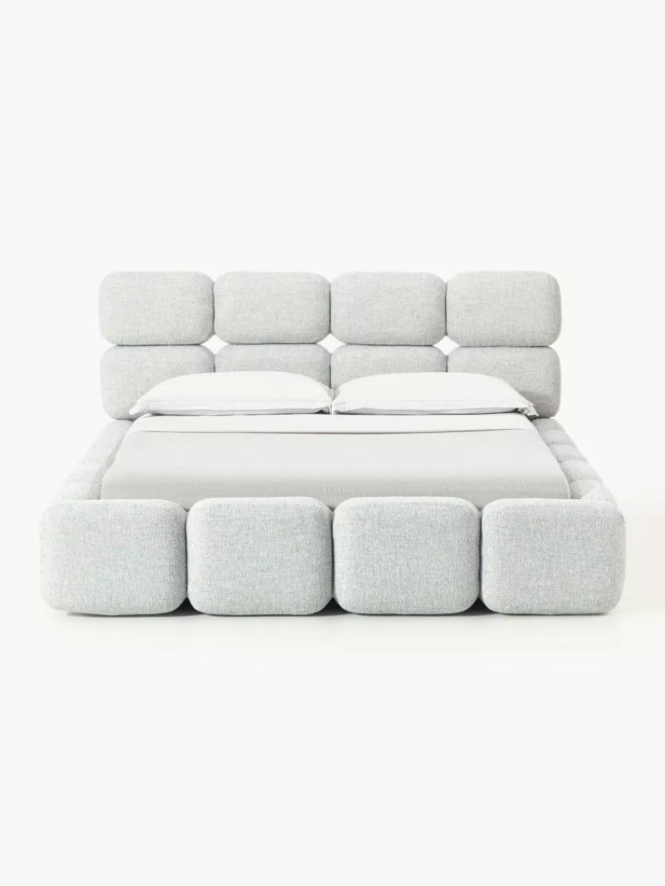 Westwing Collection Gestoffeerd bed Tayla van bouclé | Bedden | Gestoffeerde Bedden