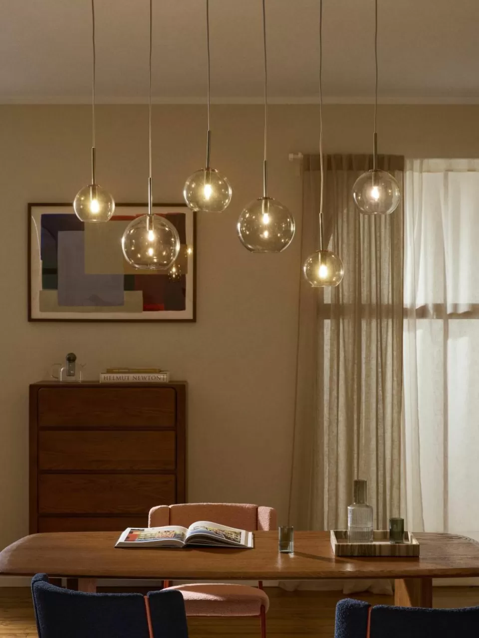 Westwing Collection Grote hanglamp met glazen bollen Raquel | Hanglampen | Hanglampen