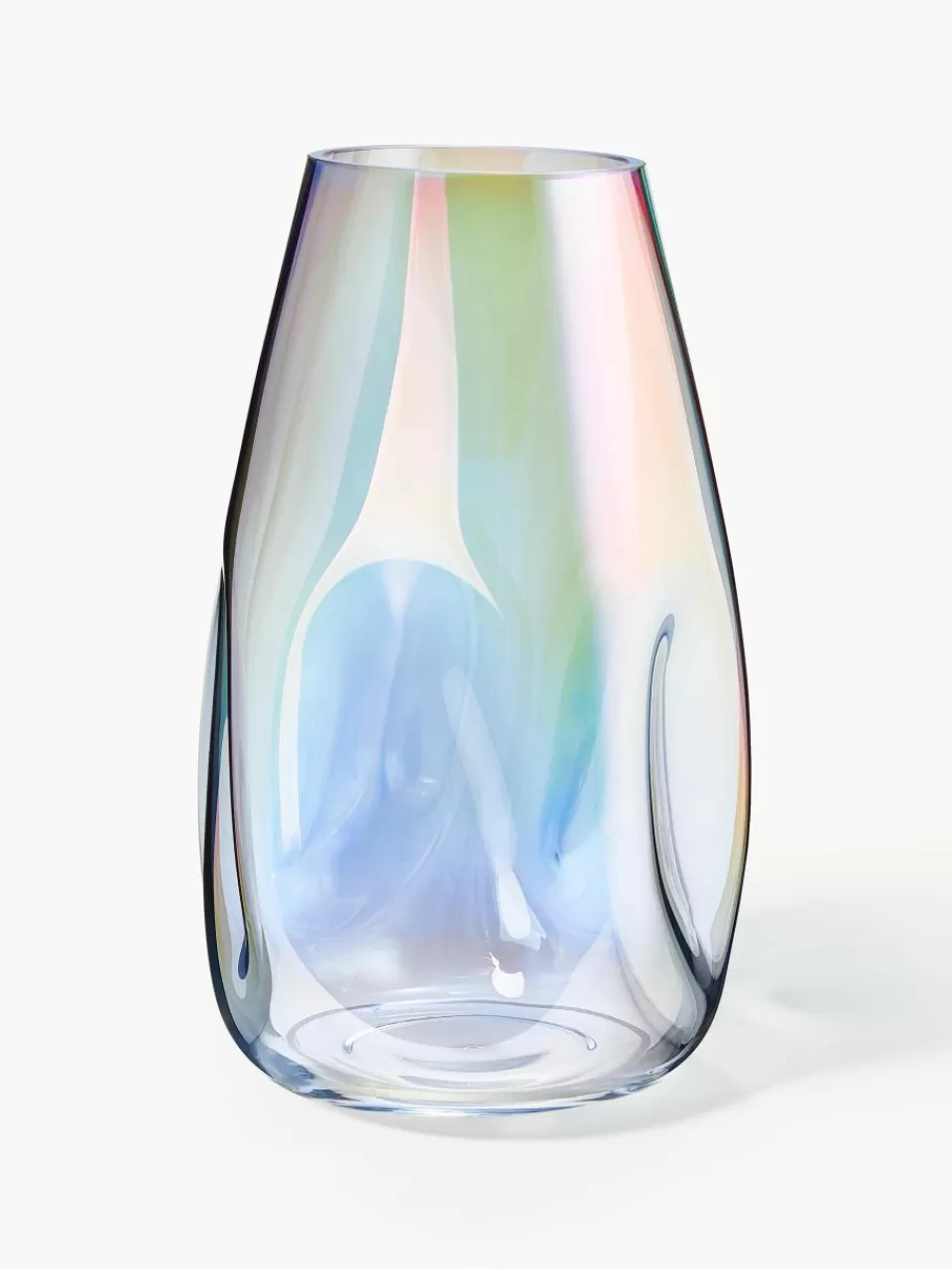 Westwing Collection Grote mondgeblazen glazen vaas Rainbow, H 35 cm | Vazen | Decoratie