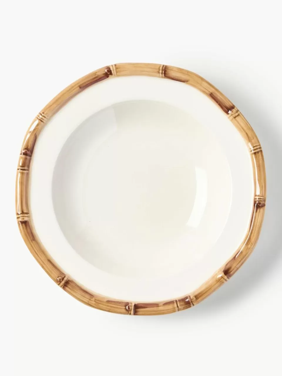 Westwing Handbeschilderd soepbord Bamboo | Diepe Borden | Servies