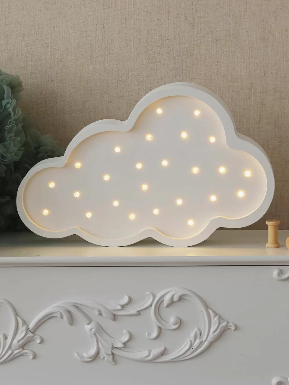 Little Lights Handgemaakte LED-kinderlamp Cloud met timerfunctie en afstandsbediening, dimbaar | Kinderlampen | Kinderlampen