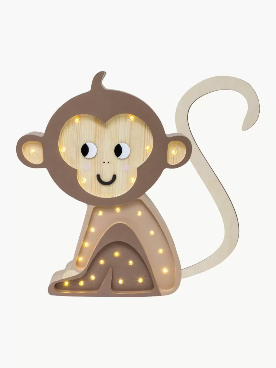 Little Lights Handgemaakte LED-kinderlamp Monkey met timerfunctie en afstandsbediening, dimbaar | Kinderlampen | Kinderlampen