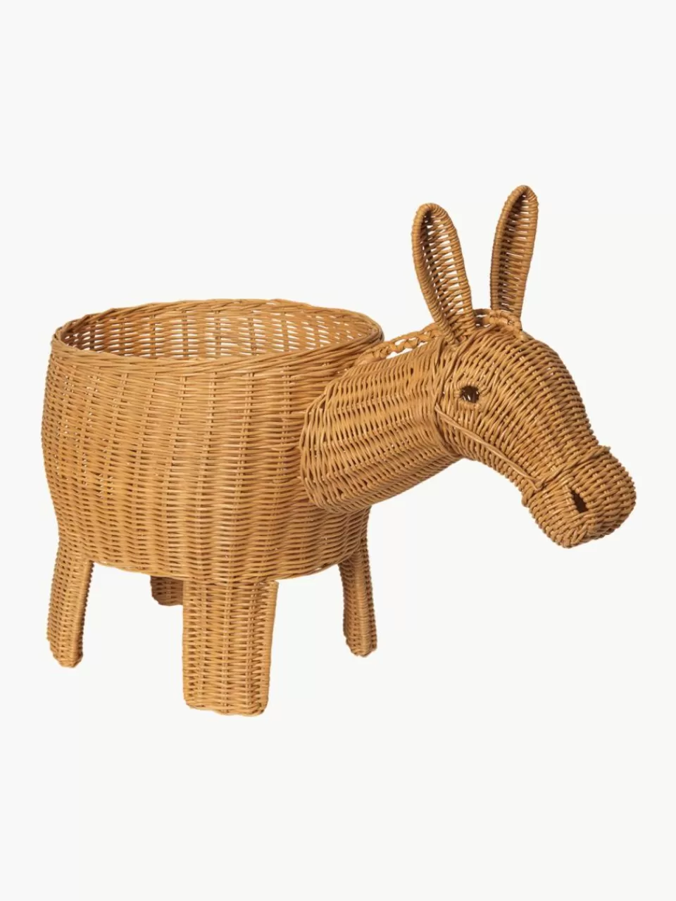 ferm LIVING Kids Handgemaakte opbergmand Donkey van rotan | Speelgoed Opbergen | Speelgoed Opbergen