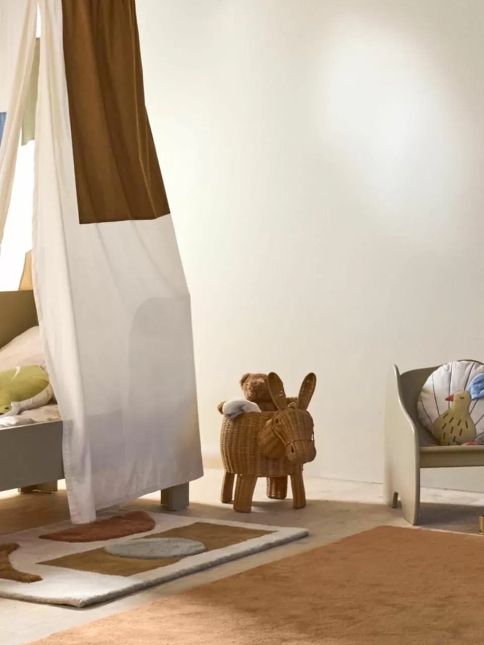 ferm LIVING Kids Handgemaakte opbergmand Donkey van rotan | Speelgoed Opbergen | Speelgoed Opbergen