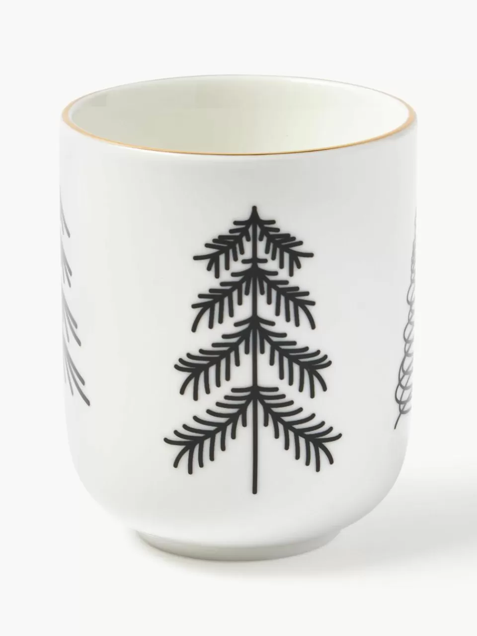 Westwing Collection Handgemaakte porseleinen koffiemokken Lumi, set van 4 | Koffiekopjes | Servies