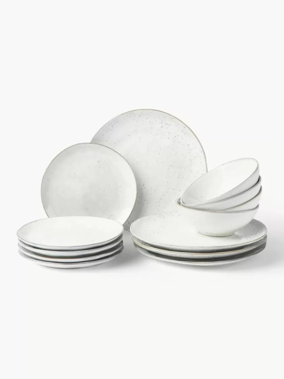 Broste Copenhagen Handgemaakte serviesset Nordic Sand, 4 personen (12-delig) | Servies | Serviessets