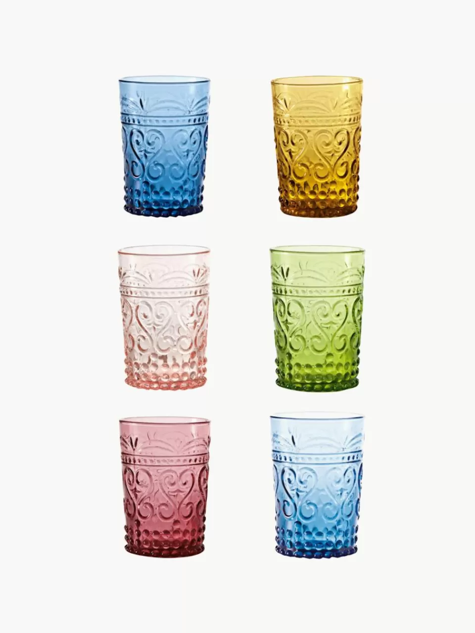 zafferano Handgemaakte waterglazen Confezione, set van 6 | Servies | Waterglazen