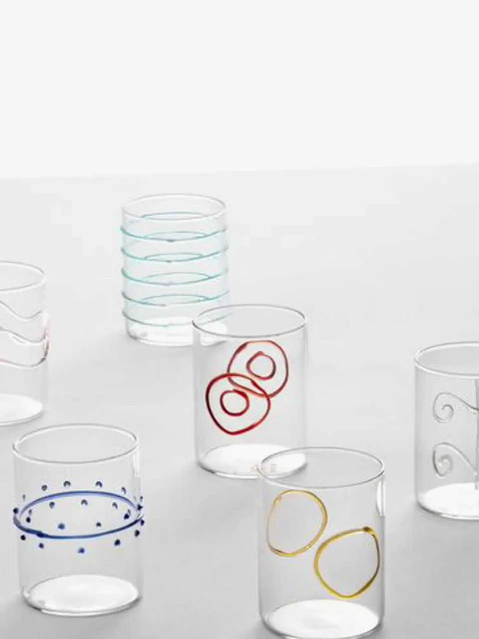 ICHENDORF Handgemaakte waterglazen Deco' Arlecchino, set van 6 | Servies | Waterglazen