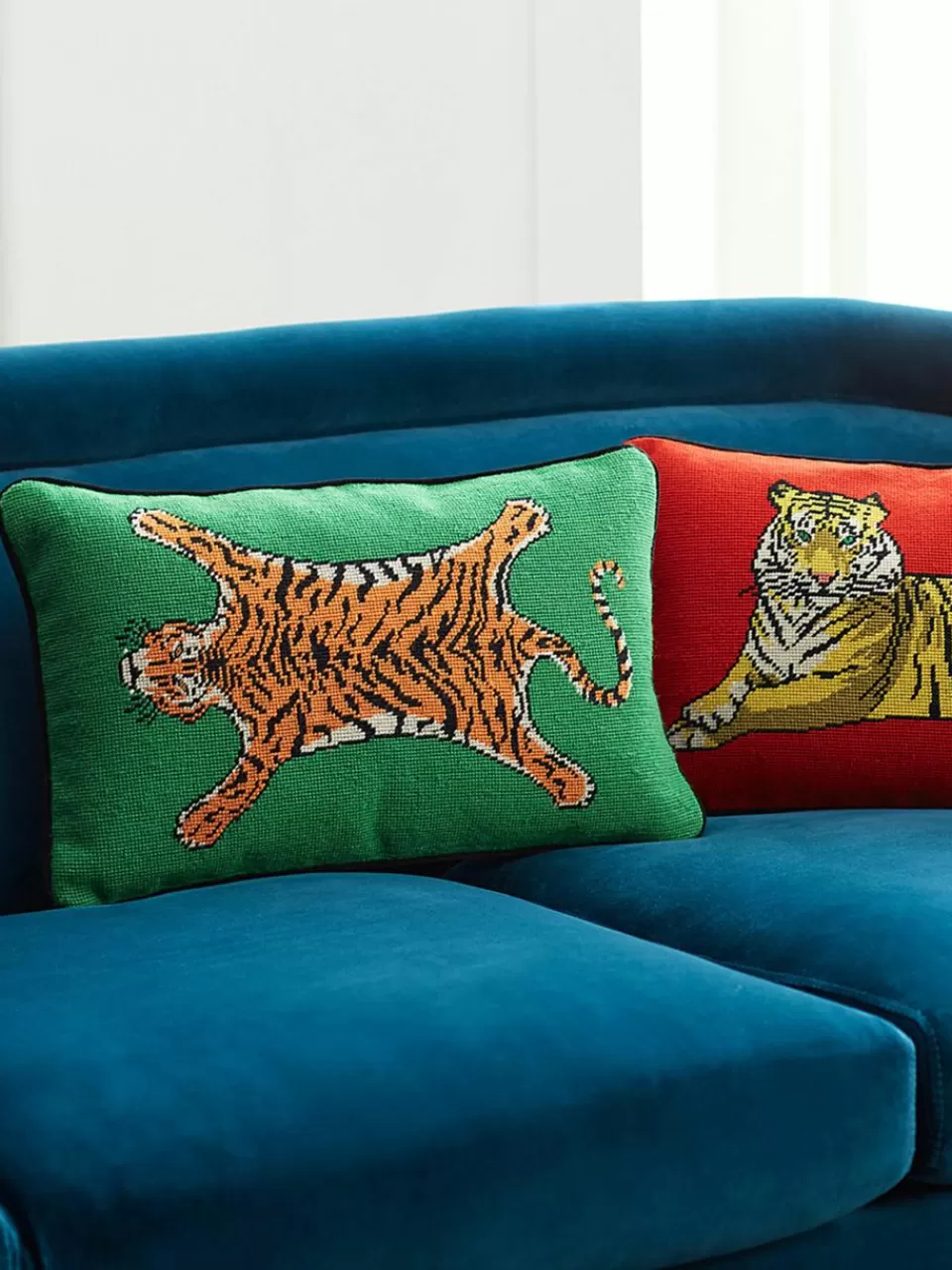 Jonathan Adler Handgemaakte wollendecoratief kussen Tiger | Sierkussens | Sierkussens