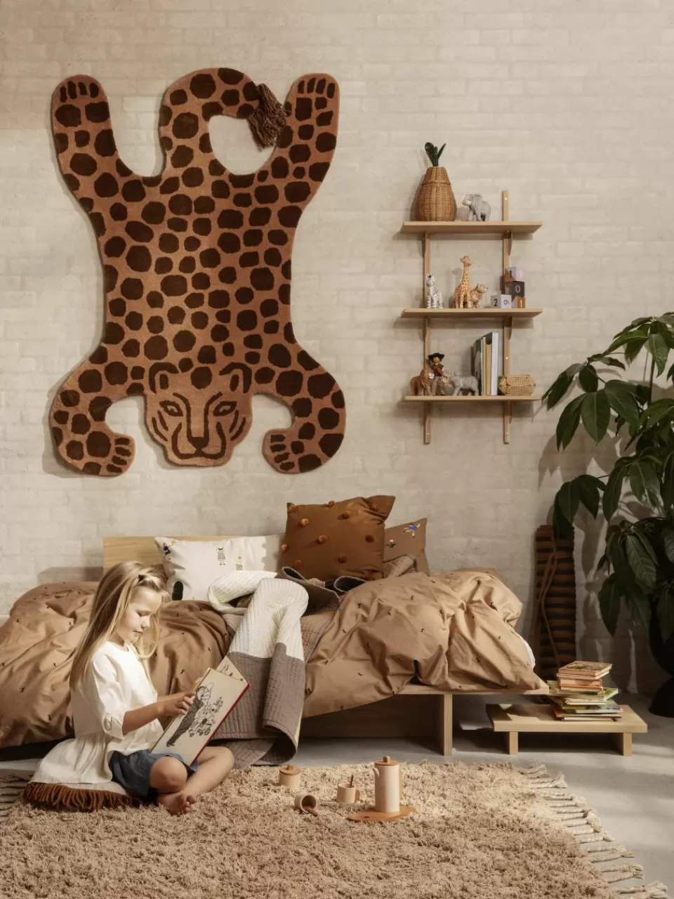 ferm LIVING Kids Handgetuft wollen vloerkleed Safari | Kindervloerkleden | Kindervloerkleden