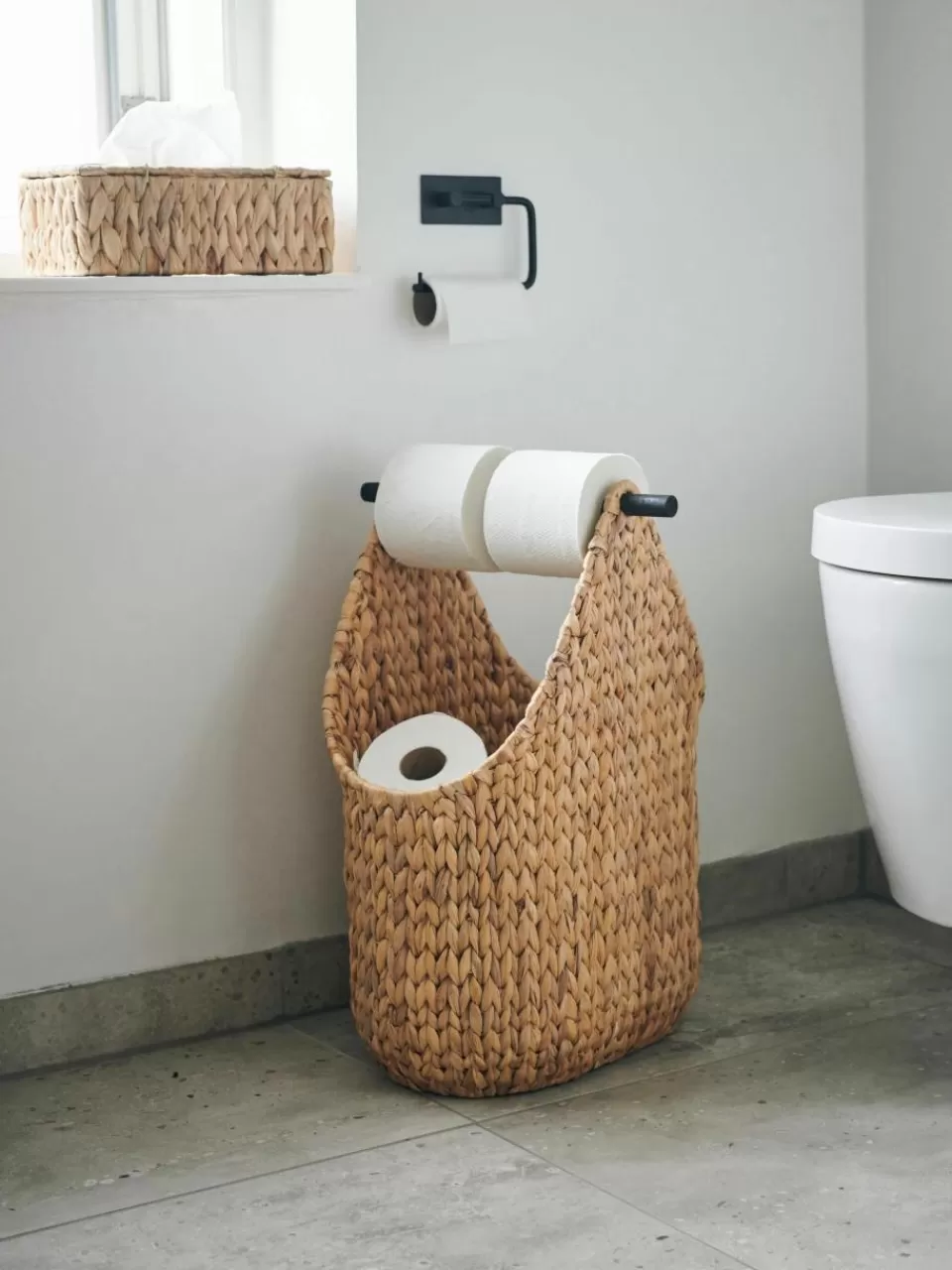 House Doctor Handgeweven opbergmand Pape met toiletrolhouder | Decoratie | Wc-Rolhouders