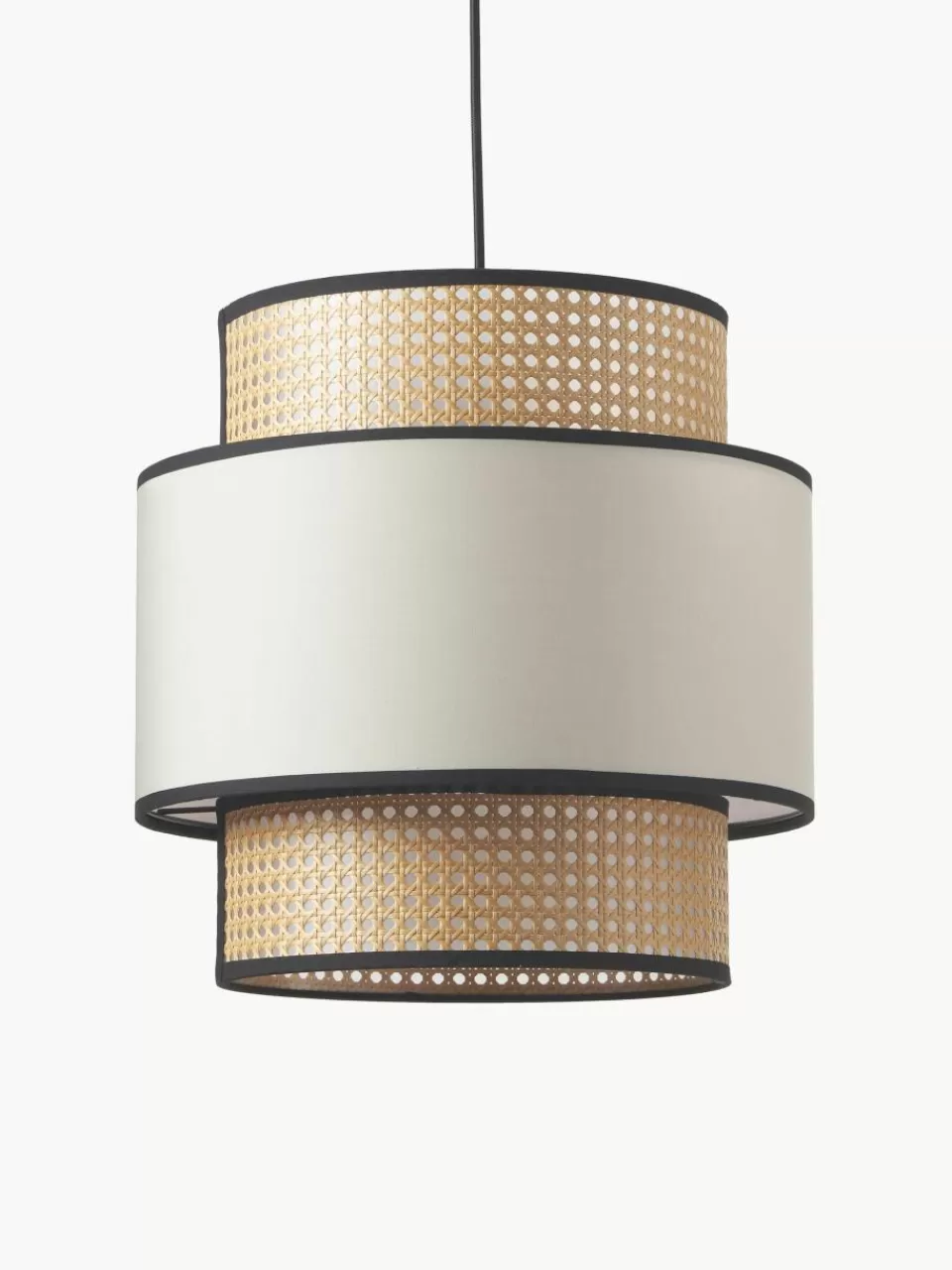 Westwing Collection Hanglamp Vienna van Weens vlechtwerk met stof | Hanglampen | Hanglampen