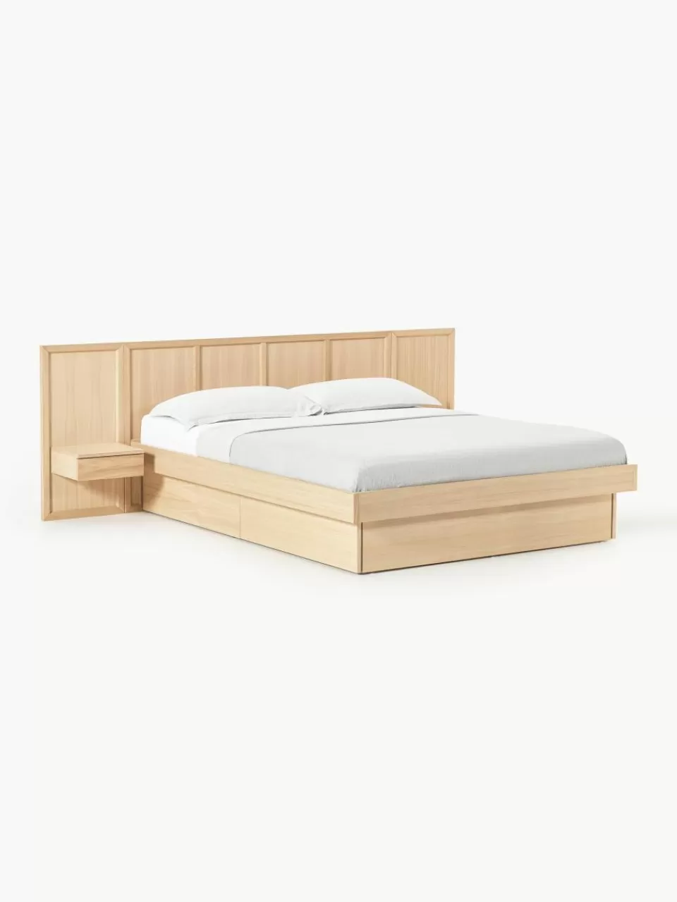 Westwing Collection Houten bed Nanto met lades en hoofdeinde | Bedden | Bedframes