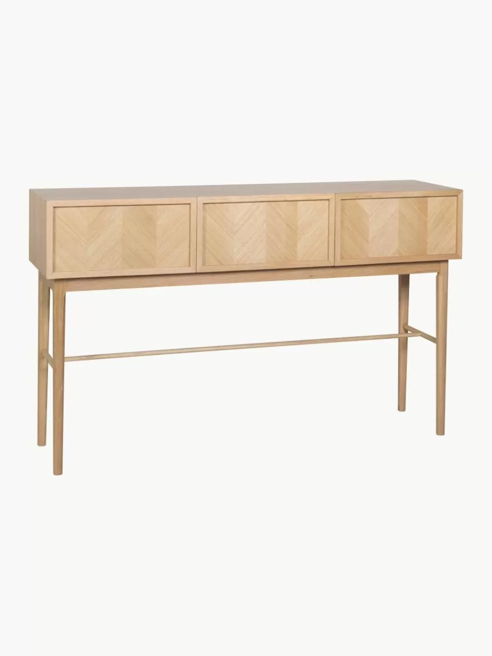 Hübsch Houten console Herringbone met visgraatpatroon | Wandtafels | Wandtafels