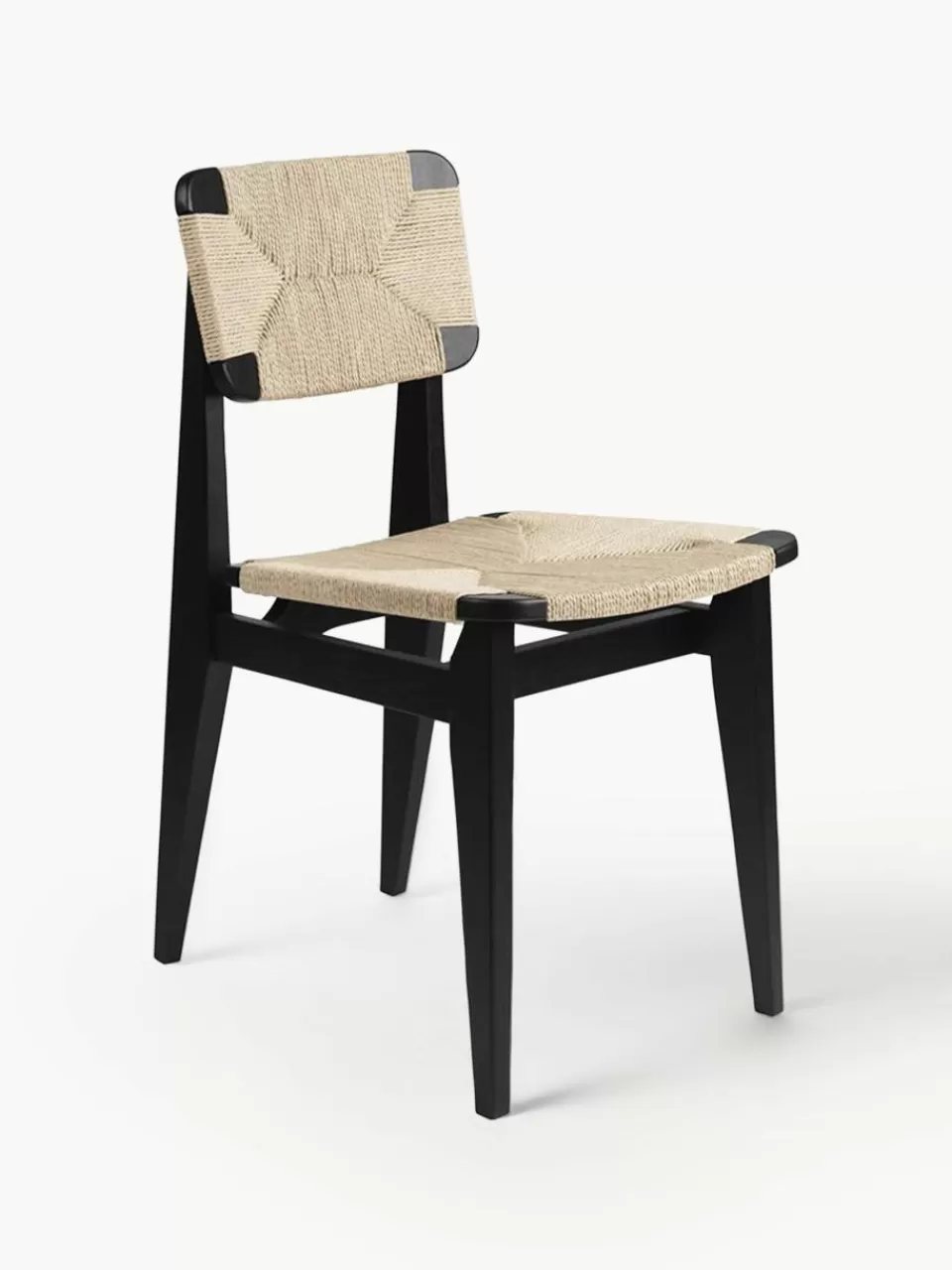 GUBI Houten stoel C-Chair van eikenhout met gevlochten zitvlak | Stoelen | Houten Stoelen