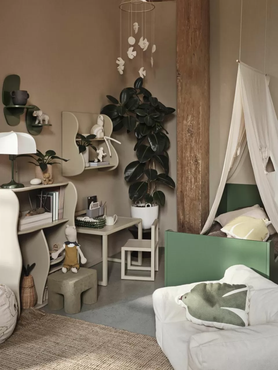 ferm LIVING Kids Houten wandkast Slope | Kinderkamer Wandplanken