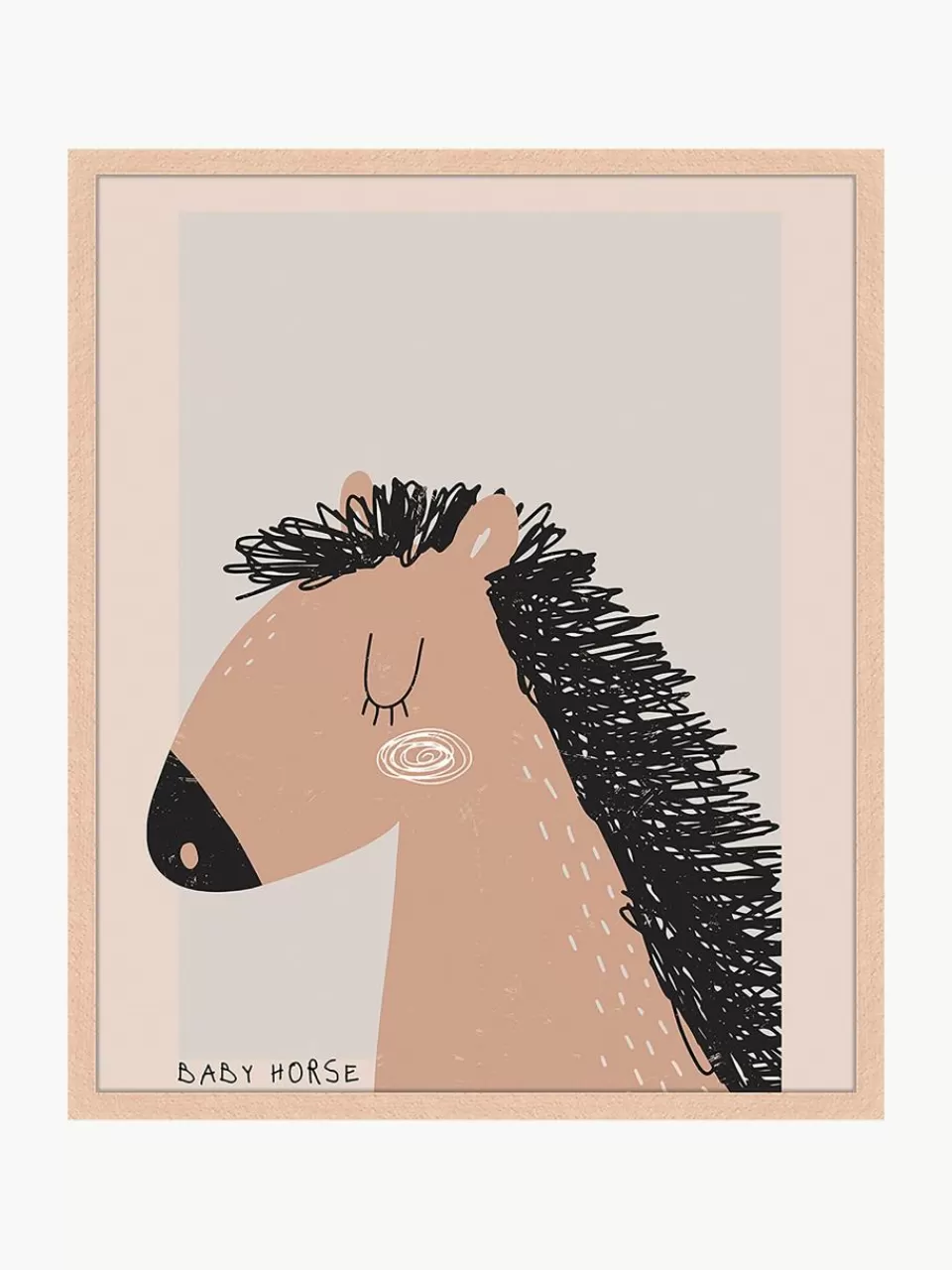 Any Image Ingelijste digitale print Baby Horse | Kinderkamer Decoratie