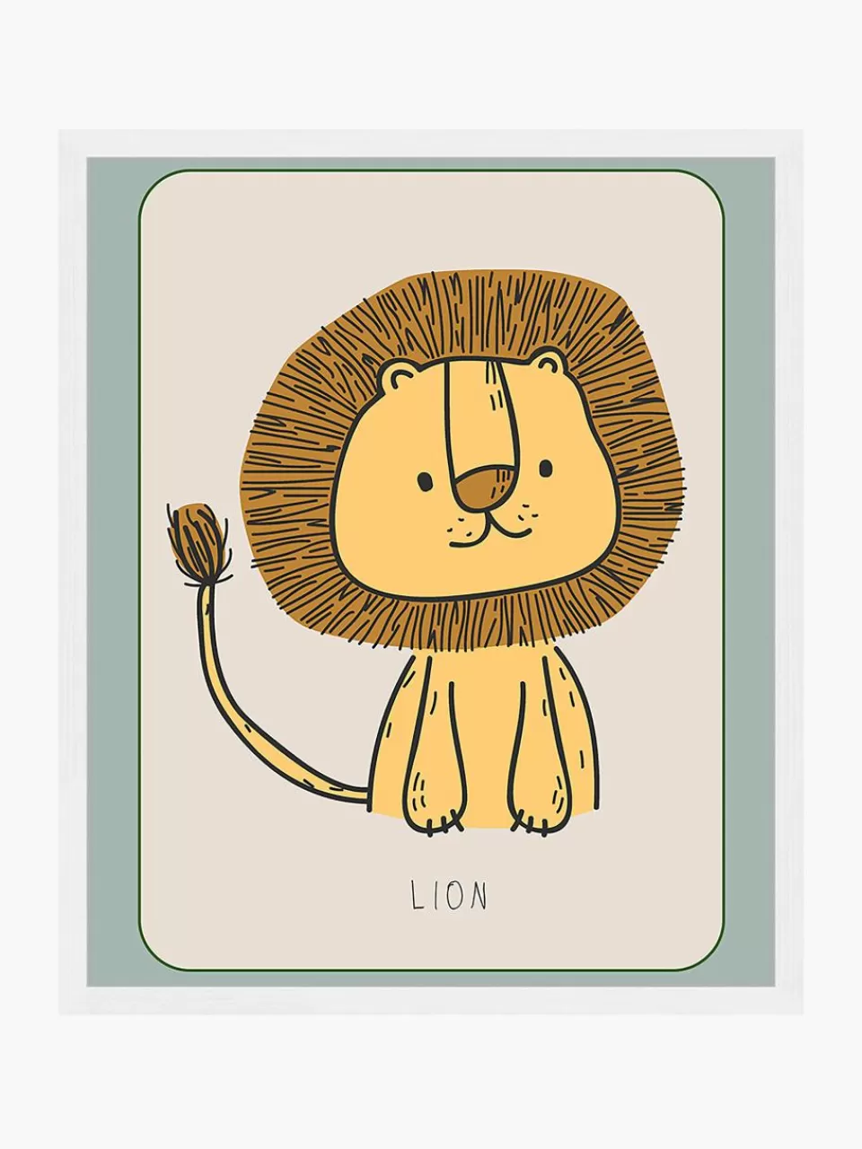 Any Image Ingelijste digitale print Lion | Kinderkamer Decoratie