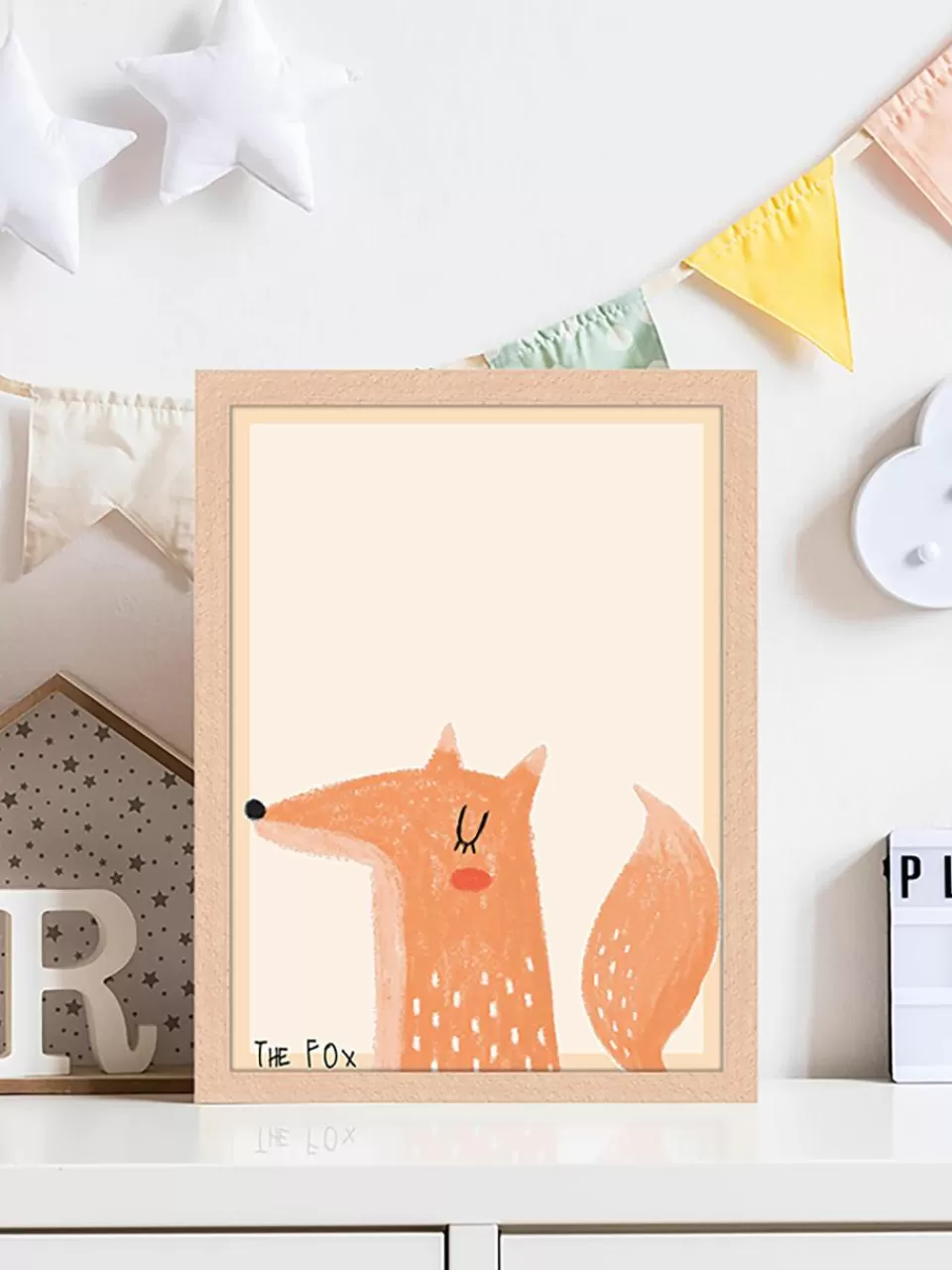 Any Image Ingelijste digitale print The Fox | Kinderkamer Decoratie