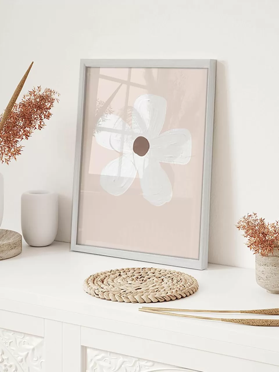 Any Image Ingelijste digitale print White Flower | Kinderkamer Decoratie