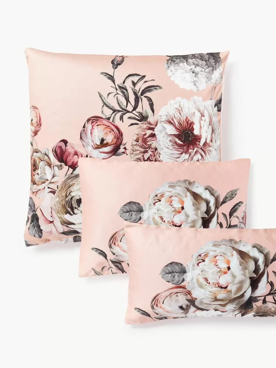 Westwing Collection Katoensatijnen kussenhoes Blossom | Kussenslopen