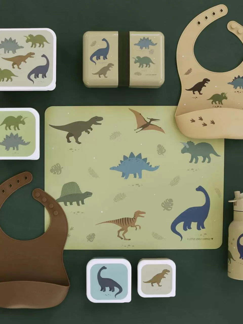 A Little Lovely Company Kinderplacemat Dinosaurussen | Kinderservies & -Bestek